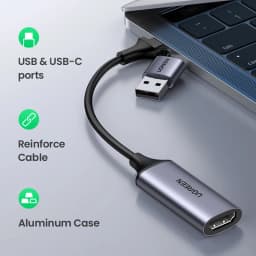 UGREEN Video Capture Card 4K HDMI to USB/Type-c Video Grabber for PC Computer Camera Gaming Live Streaming Video Recorder
