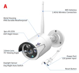 Hiseeu 3MP/5M Wireless IP Camera 3.6mm Lens Waterproof Security WiFi Camera for Hiseeu Wireless CCTV System Kits IP Pro APP View