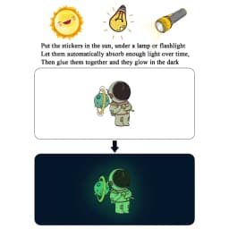 Luminous Self-Adhesive Home Switch Wall Stickers Blue Pink Green Astronaut Star Moon Glow In The Dark DIY Decal For Kids Bedroom