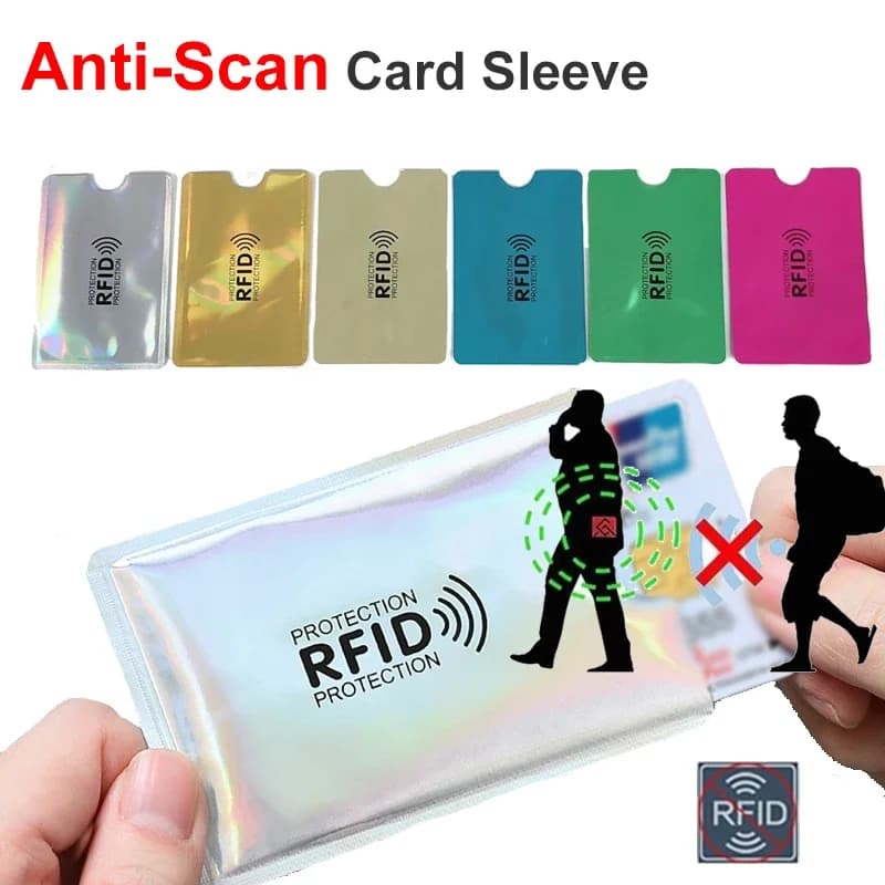 10pcs Anti-Scan Card Sleeve Anti-theft Anti-magnetic Anti RFID/NFC scanning Aluminium Foil Safty Bank Card ID Card Card Holder