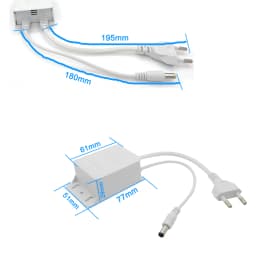 2pcs Power Adapter EU Outdoor Waterproof AC 100-240V Input DC 12V Volt Output Supply Charger Europe Universal Adapter Converter