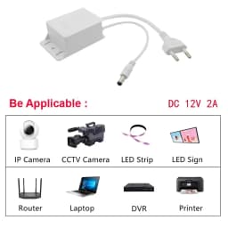 2pcs Power Adapter EU Outdoor Waterproof AC 100-240V Input DC 12V Volt Output Supply Charger Europe Universal Adapter Converter