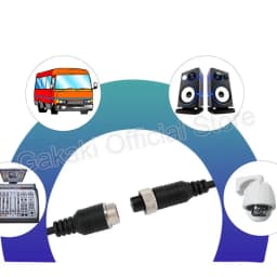 M12 Aviation Signal Cable Male Female Plug 4 Pin Wire for CCTV Car Camera DVR Video Monitor Subwoofer