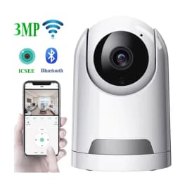 HONTUSEC 3MP ICSEE PTZ Camera Human Detect Auto Tracking Surveillance Cameras Two Way Audio ICSEE Camera Support Alexa Google