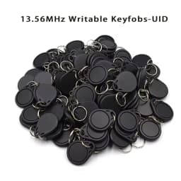 50pcs UID Changeable RFID Key Fobs 13.56MHz Rewritable 0 Block Duplicate NFC Tag Keychains IC Copy Card for Access Control Clone