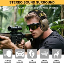 Electronic Shooting Headset Hanging Head-mounted Tactical Shooting Active Noise Reduction Headphones NRR 23dB YHKEMA