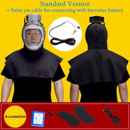 Full Cover Electric Powered Air Supply Dust Mask Hat Dustproof Hood Cape For Harvester Polishing Sanding Industrial Dust