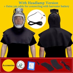 Full Cover Electric Powered Air Supply Dust Mask Hat Dustproof Hood Cape For Harvester Polishing Sanding Industrial Dust