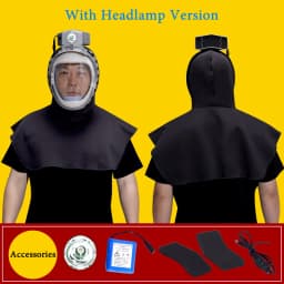 Full Cover Electric Powered Air Supply Dust Mask Hat Dustproof Hood Cape For Harvester Polishing Sanding Industrial Dust