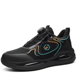 Men's New High-Top Knob Buckle Lightweight Breathable Anti-Smash Steel Head Anti-Stabbing Safety Protection Work Shoes