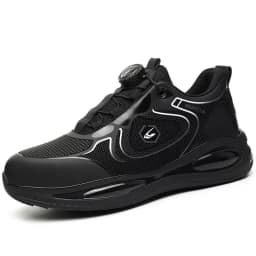 Men's New High-Top Knob Buckle Lightweight Breathable Anti-Smash Steel Head Anti-Stabbing Safety Protection Work Shoes