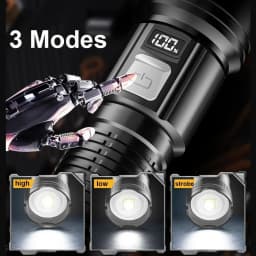 100000 LM Super Bright Long Range LED Flashlight Tactical Flashlight Outdoor Waterproof Flashlight Camping Defensa Lantern Torch