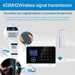PGST Wireless 433MHz Magnetic Window Door Sensor for Alarm System Home Burglar Kits Security Door Lock Switch Host Accessories