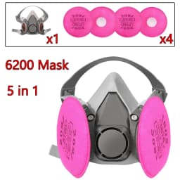 Gas Mask 6200 Set Vehicle Painting Spray with Cartridge Box 6001/6002 Orgainc Acid Vapors 5N11 Filters Dust-proof Mining