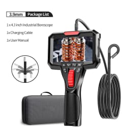 Articulating Borescope with 4.3'' Monitor 1080P 3.9MM HD Steerable Endoscope Camera with Articulated Probe For Engine Inspect