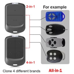 YNG800 MultiFrequency Garage Gate Remote Control 280MHz to 868MHz Rolling Code and Fixed Code 433MHz Hand Transmitter With Clip