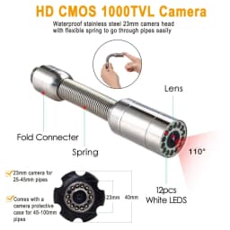 DVR/WiFi 20/30/50/100M Pipe Inspection Camera SYANSPAN 7"/9" Monitor HD 1000TVL Waterproof IP68 Drain Sewer Industrial Endoscope