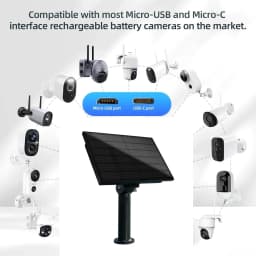 4W Solar Panel Waterproof IP66 Outdoor 2m Cable Charger USB TypeC 5V DC12V Powered Security WIFI Hunting Camera Or Tuya Sensors