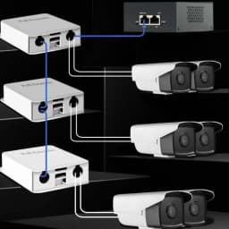 5-Port POE Extender 4-Port Repeater Outdoor Waterproof 100/1000Mbps Network Switch IP55 VLAN 44-57V for IP Camera Wireless AP