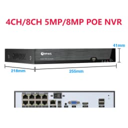 4 Channels/8 Channels Security Camera System 5mp/8mp Poe Nvr Video Recorder Surveillance Cctv Security Protection DVR
