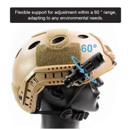 JOAXOR Tactical Helmet ARC Rail Light LED Mini Flashlight With 20mm Picatinny Rail Mount Strobe/Strong/Low Lamp 500 Lumens
