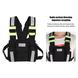 Chest Harness Front Pouch Yellow Reflective TYT Radio Tactical Harness Front Pack Vest Chest Bag Pouch For Walkie Talkie