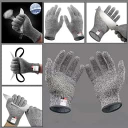 Level 5 HPPE Anti-Cut Knitted Gloves for Kitchen Gardening - Wear-Resistant Anti-Thorn Cutting Gloves for Glass & Building