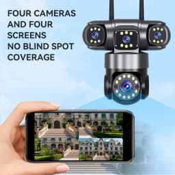 16X ZOOM WiFi Camera 20MP Four Lens Outdoor 6K 12MP IP66 Waterproof Night Vision Two-Way Intercom CCTV Video Surveillance