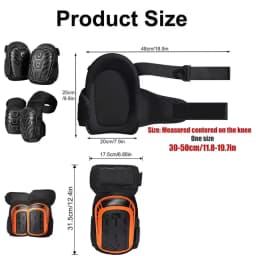 Professional Heavy-Duty Knee Pads Foam & Gel Cushioning with Double Straps, Ergonomic for Flooring,Construction,Carpentry work