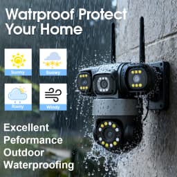 20MP 4 Lenses WiFi Security Camera 360 PTZ Outdoor Wireless 16X Zoom 3 Screen IR Night Vision Auto Tracking Waterproof CCTV Cam