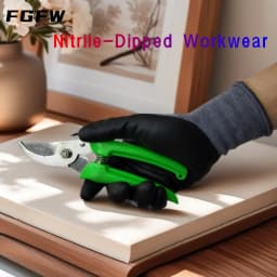 Breathable Nitrile Work Gloves - Soft Durable Spandex EN388 Lv4 Abrasion Heavy Duty for Mechanics Construction Industrial Use