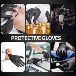20/50/100PCS Black Nitrile Gloves Disposable Latex Free Textured 4.0Mil Safety Work Gloves for Industrial Mechanic Auto Gloves