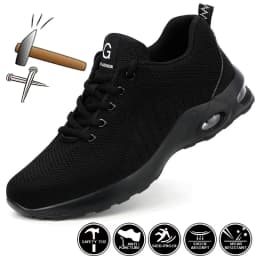Summer Air Cushion Work Safety Shoes For Men Breathable Work Sneakers Steel Toe Shoes Anti-puncture Safety Protective Shoes