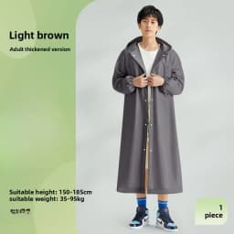 Reusable EVA Adult Raincoat - Thickened, Extended Length, Portable One-Piece for Outdoor Hiking and Travel