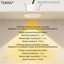 24G Microwave Human Presence Sensor, Dry Contact Signal Output Movement Detector with BT App Adjustment for Smart Control
