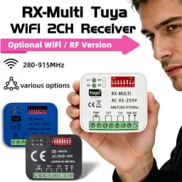 RX MULTI Tuya WIFI 300-868 MHz Garage Door Remote Control Receiver 433MHz 868MHz AC DC 9-30V 85-250V Smart Switch Module Opener
