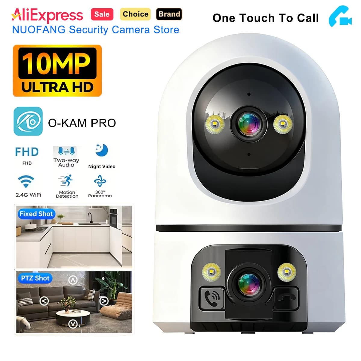 5K 10MP WiFi Home Security Camera Indoor Auto Tracking Video Call Baby Monitor 2-Way Audio Night Vision Pet Dog CCTV Camera