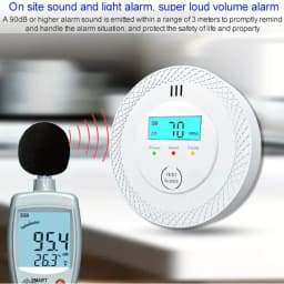 PGST Battery Powered CO Alarm with LCD Display Carbon Monoxide Detector CE Certified for Home Kitchen Bedroom