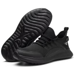 Men's Safety Shoes Anti- Crush Steel Toe Puncture Resistant Kevlar Lightweight Breathable Upper Slip-On Work Shoes