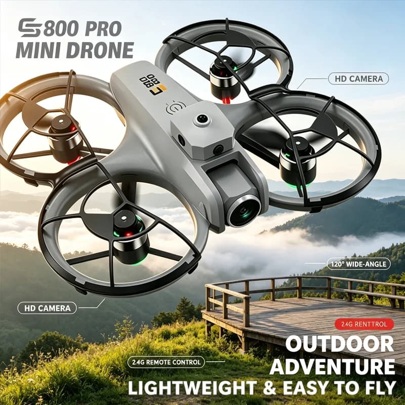 New ES800 Drone With WIFI FPV Hovering Professional 4K Camera Pocket Color Iights Remote Control Aircraft 360° Obstacle Toy Gift