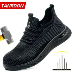 Men's Safety Shoes, Breathable Work Sports Shoes, Puncture and Smash Resistant Work Boots, Safety Protective Shoes Tactical Boot