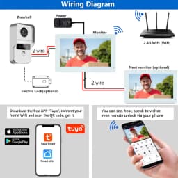 7/10inch Wifi 2 Wire Intercom Door Bell Video Intercom System For Home Doorphone WiFi TUYA Smart Life APP 1080P Touch Monitor