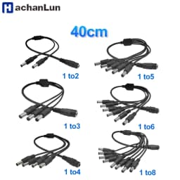 5.5* 2.1mm 1 to 2/3/4/5/6/8 Way DC Power Splitter Cable 5V 12V Power Adapter Connector Cord For LED Strip Lights CCTV Camera