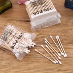 500 Round Headed Cotton Swabs Bamboo Sticks Double Round Headed Cotton Swabs Precision Pointed Cosmetic Nail Tools