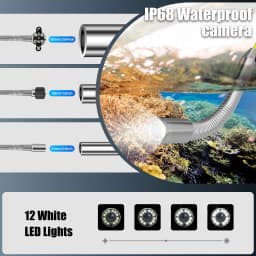 7 Inch Sewer Inspection Camera, 100ft Cable 17MM/23MM Drain Pipe Endoscope IP68 Waterproof Industrial Pipeline Camera 16GB DVR