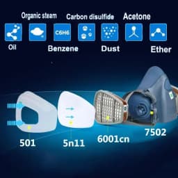 17 in 1 3M 7502 Dust Gas Respirator Half Face Dust Mask For Painting Spraying Organic Vapor Chemical Gas Filter Work Safety