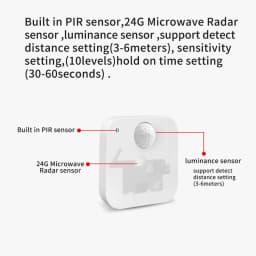 Lincukoo Tuya Zigbee Smart 3in1 Human Motion Presence Sensor Suitable for Meeting Room Reading Room Living Room 3-6 Meters