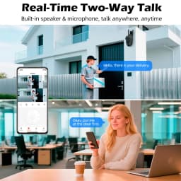 KERUI 5K 10MP HD Wifi PTZ IP Camera Outdoor Dual Lens Dual Screen AI Auto Tracking CCTV Audio Video Surveillance TUYA SMART