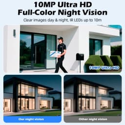 KERUI 5K 10MP HD Wifi PTZ IP Camera Outdoor Dual Lens Dual Screen AI Auto Tracking CCTV Audio Video Surveillance TUYA SMART