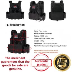 YAKEDA Tactical Vest 6094 Fast Detachable Light Laser Cut Outdoor Hunting Black Gear Carry Vest of High Quality 1000D Nylon